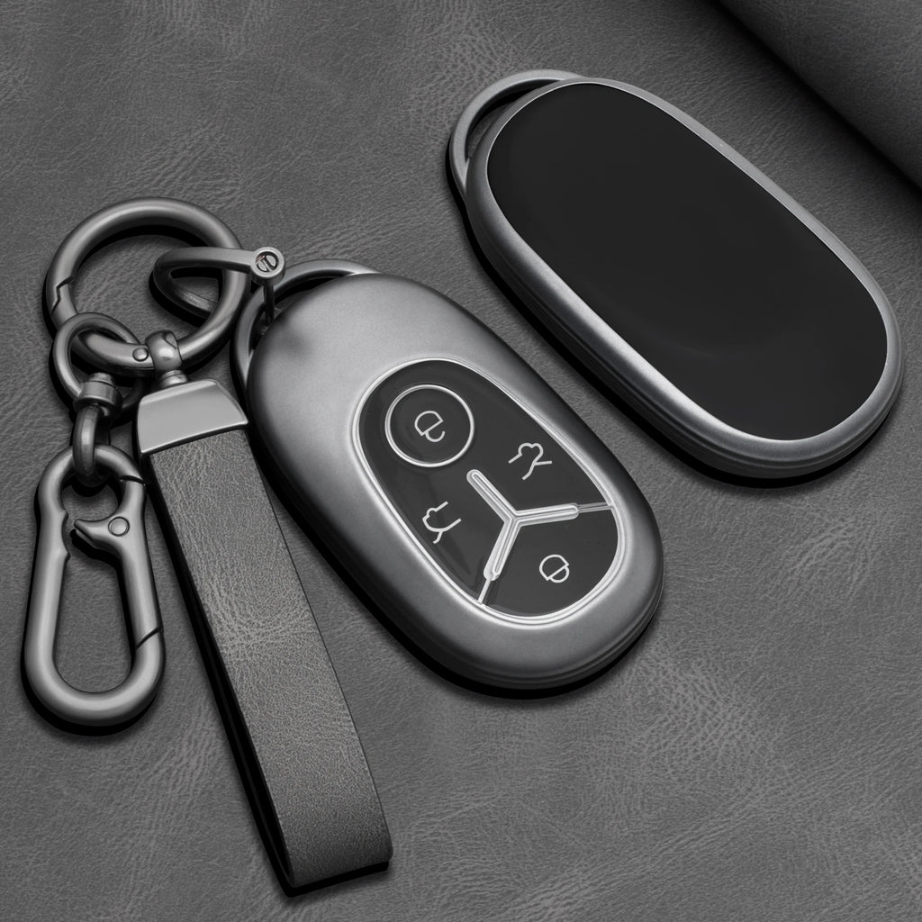 Premium TPU Car Key Fob Cover for Geely Geome Xingyuan & Geometry – 2025–2026 – Gray