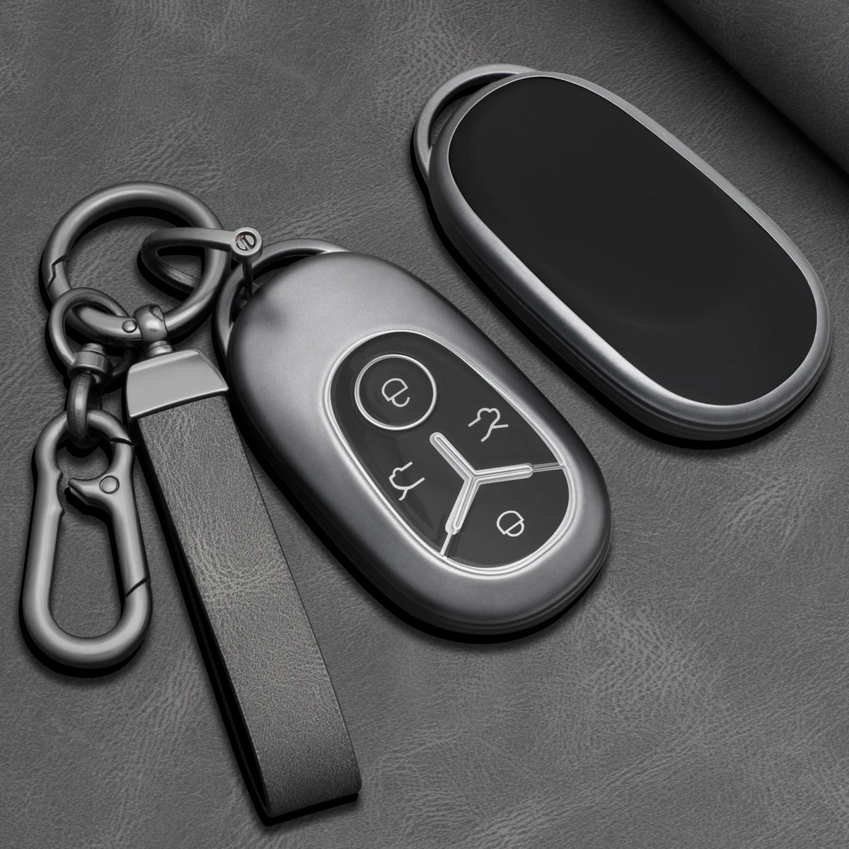 Premium TPU Car Key Fob Cover for Geely Geome Xingyuan & Geometry – 2025–2026 – Gray