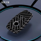 Car Key Cover Compatible with Mercedes-Benz A B C E S Class W204 W205 W212 W213 W176 GLC CLA AMG W177 X167 W463 – Carbon Fiber Style