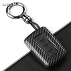 Car Key Cover Compatible with Toyota Prius Plus Auris Camry RAV4 Corolla Avalon Highlander CHR Land Cruiser – Carbon Fiber Style