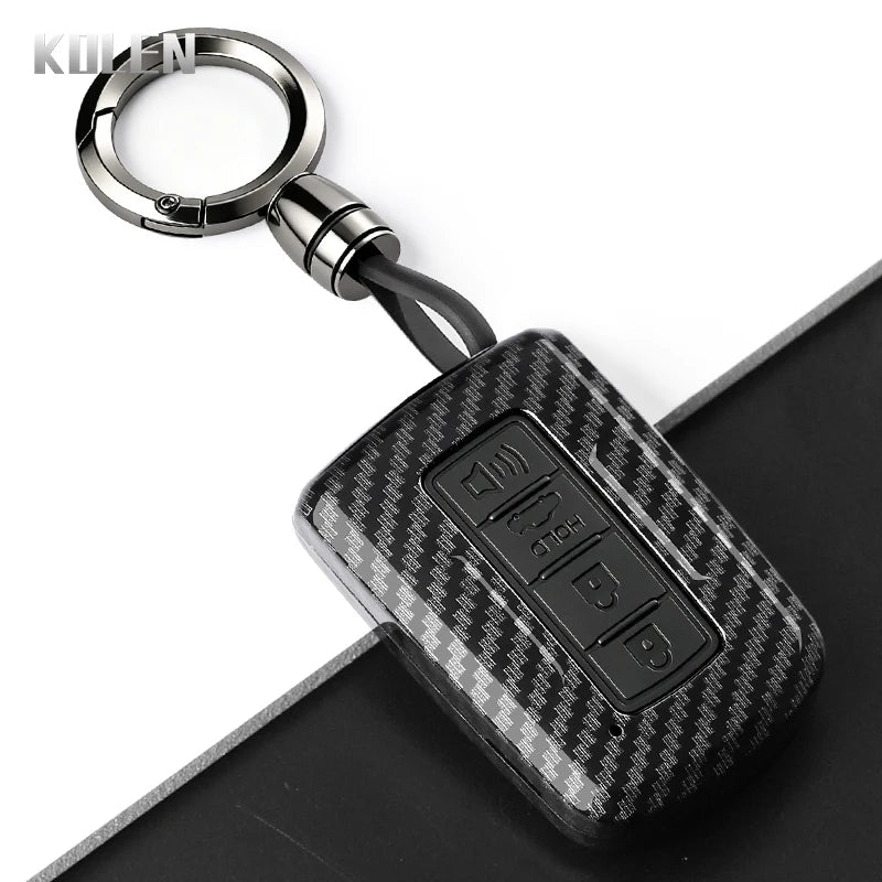 Car Key Cover Compatible with Toyota Prius Plus Auris Camry RAV4 Corolla Avalon Highlander CHR Land Cruiser – Carbon Fiber Style