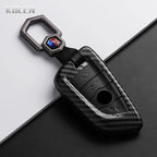 Car Key Cover Compatible with BMW X1 X3 X5 X6 X7 1 3 5 6 7 Series G20 G30 G11 F15 F16 G01 G02 F48 – Carbon Fiber Style