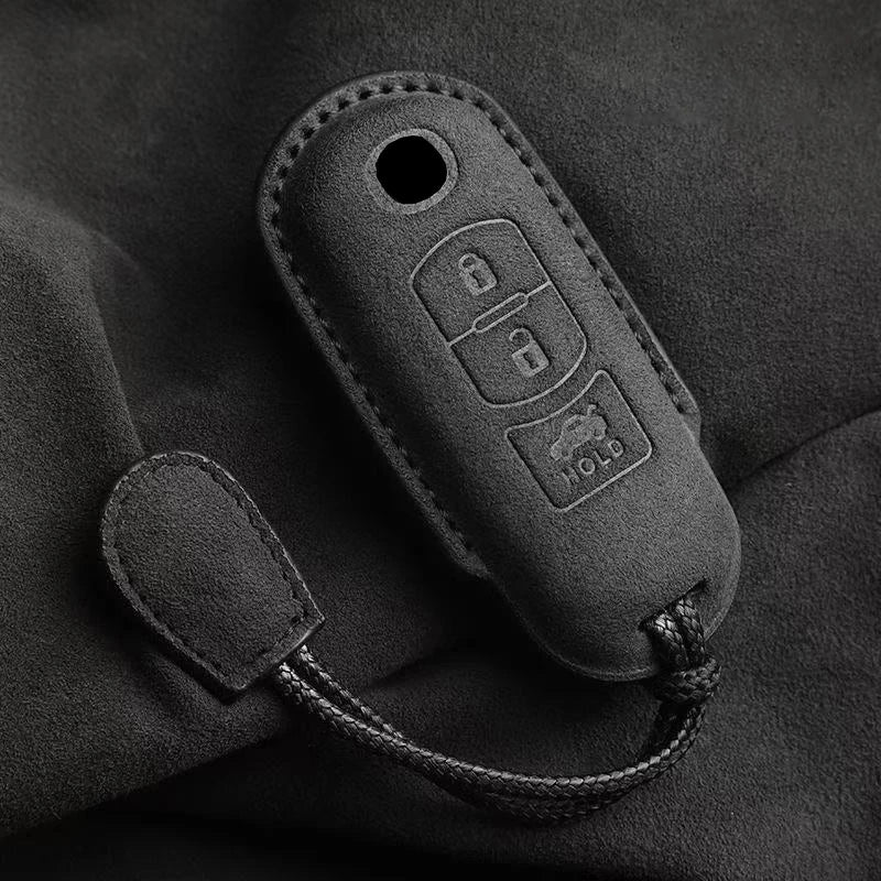 Suede Car Key Fob Case Compatible with Mazda 2, 3, 5, 6, BL, BM, GJ, Atenza, Axela, Demio, CX-3 (CX3), CX-5 (CX5), CX7, CX-9, CX8
