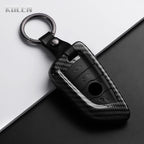 Car Key Cover Compatible with BMW X1 X3 X5 X6 X7 1 3 5 6 7 Series G20 G30 G11 F15 F16 G01 G02 F48 – Carbon Fiber Style