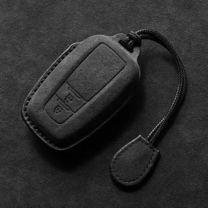Suede Car Key Cover Compatible with Toyota Camry, Corolla, CHR, C-HR, RAV4, Land, Crown, Hilux, Prius