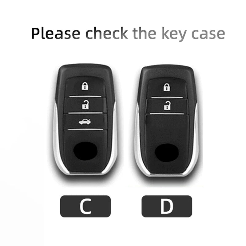 Suede Keyless Car Key Cover Compatible with Toyota CHR, Hilux, Fortuner, Land Cruiser 200, Camry, Corolla, Crown, RAV4, Highland