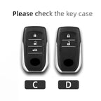 Suede Keyless Car Key Cover Compatible with Toyota CHR, Hilux, Fortuner, Land Cruiser 200, Camry, Corolla, Crown, RAV4, Highland