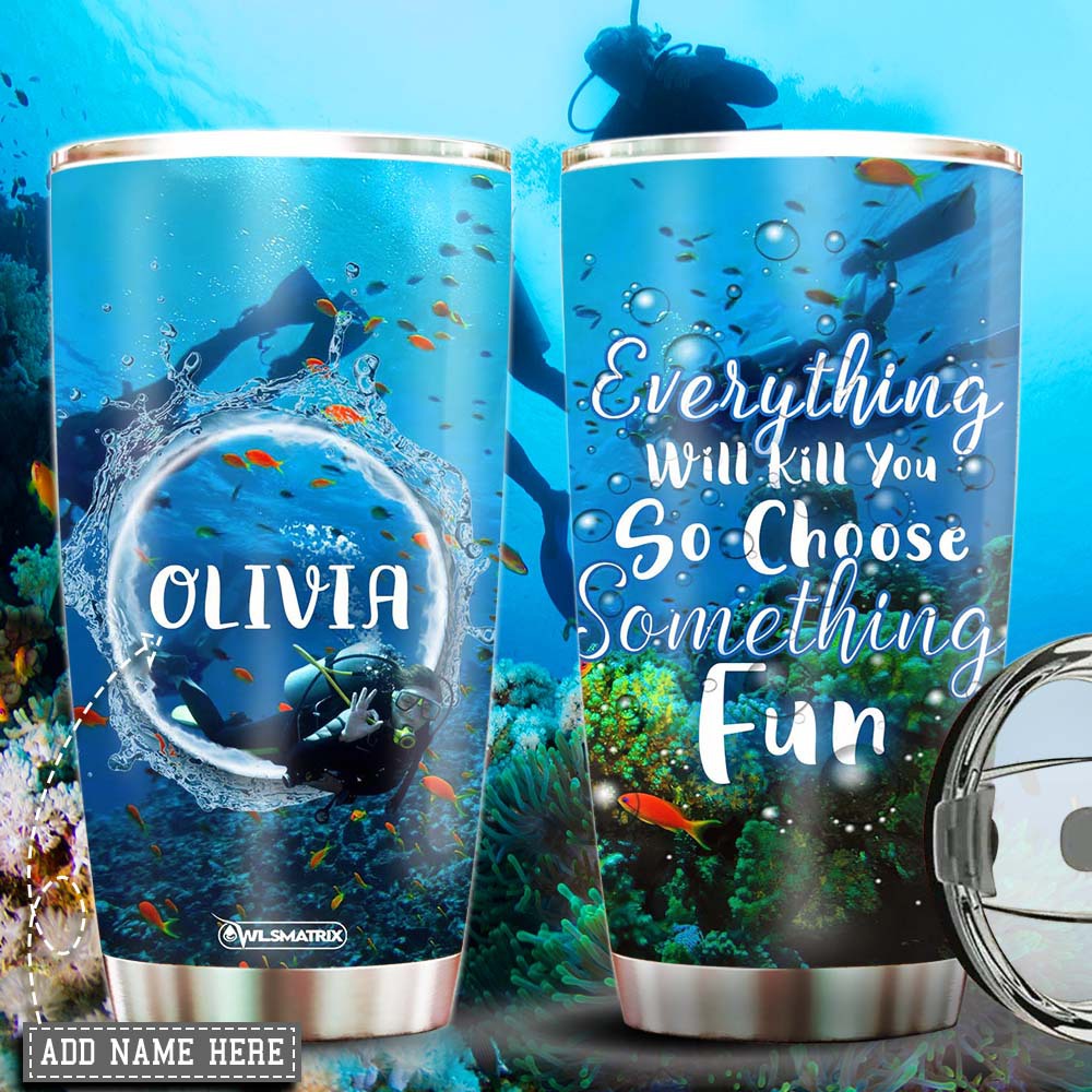 Diving Adventure Personalized 20 Oz Tumbler For Coffee Travel And Daily Drinks