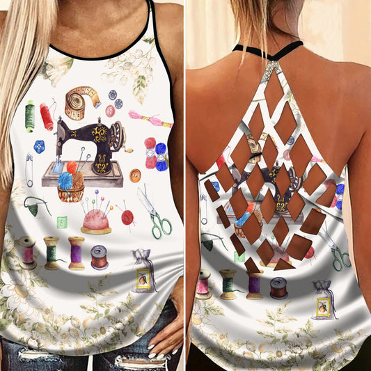 Sewing Is My Life Hollow Tank Top For Yoga Practice And Vacation Outfits
