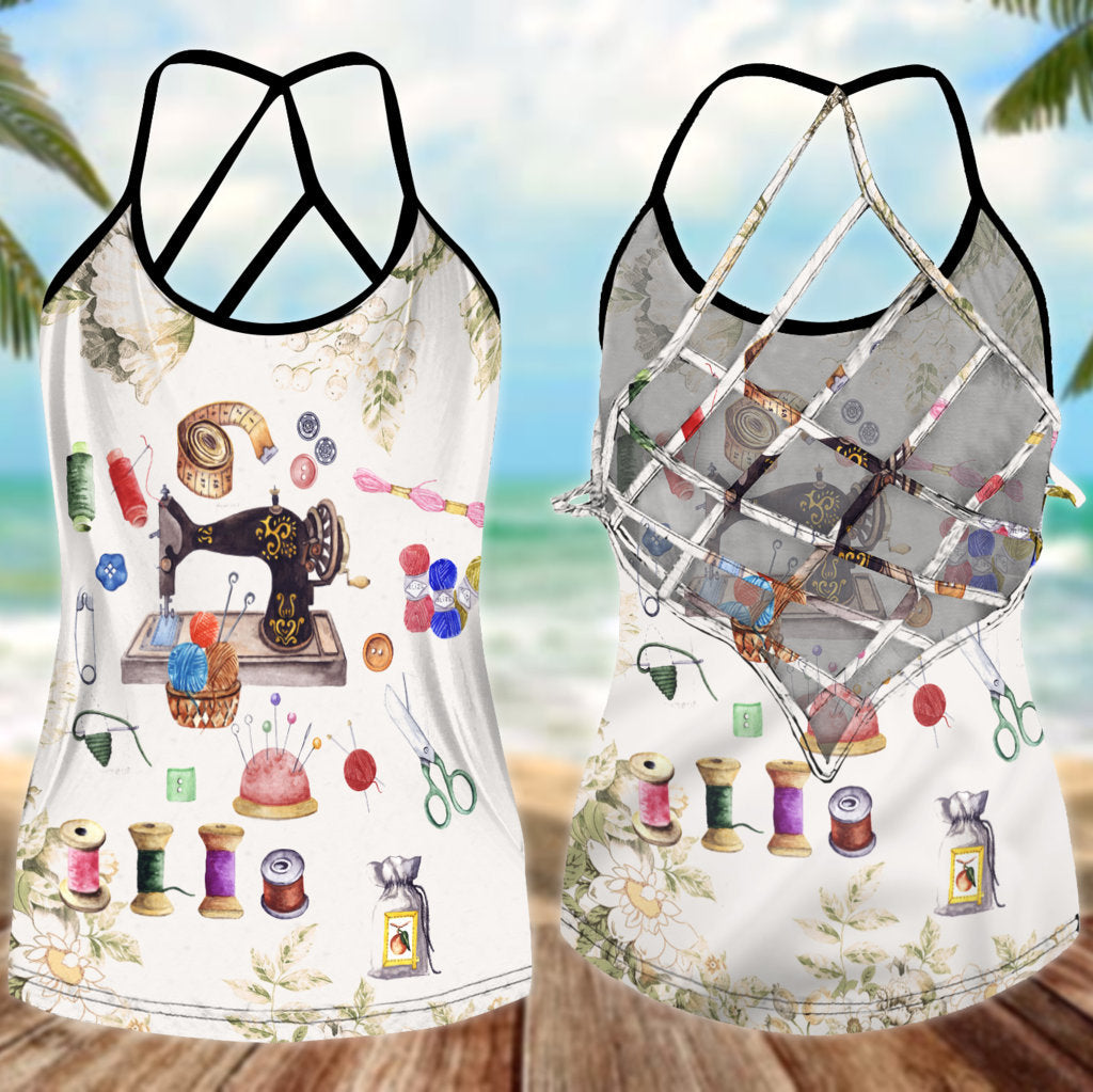 Sewing Is My Life Hollow Tank Top For Yoga Practice And Vacation Outfits