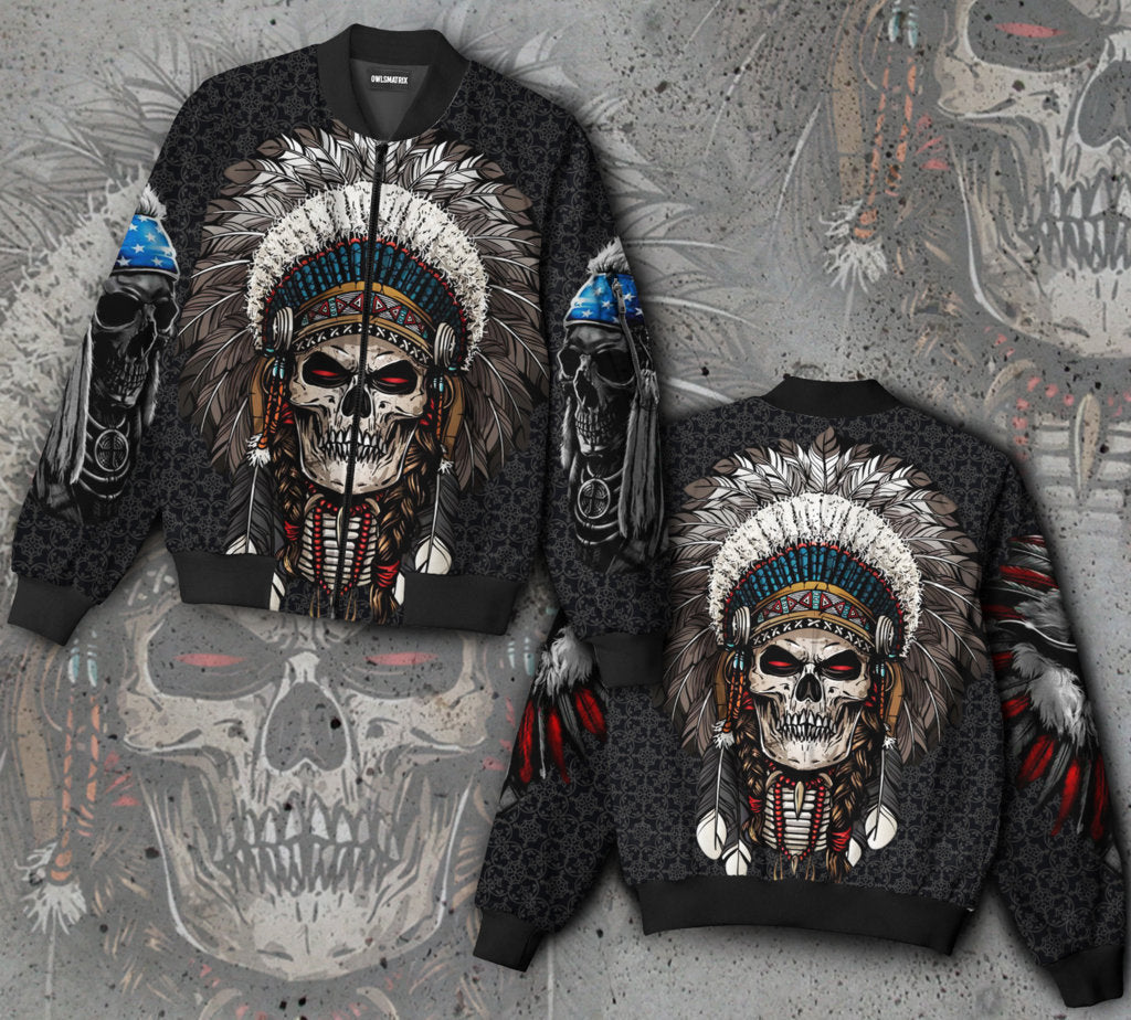 Native skull amazing limited - Bomber jacket - BOMJ01TNH310821-Owls Matrix