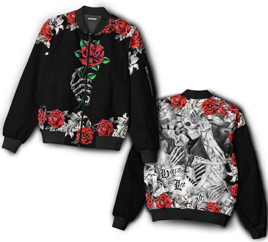 Skull couple fall in love - Bomber jacket - BOMJ05TNH040921-Owls Matrix