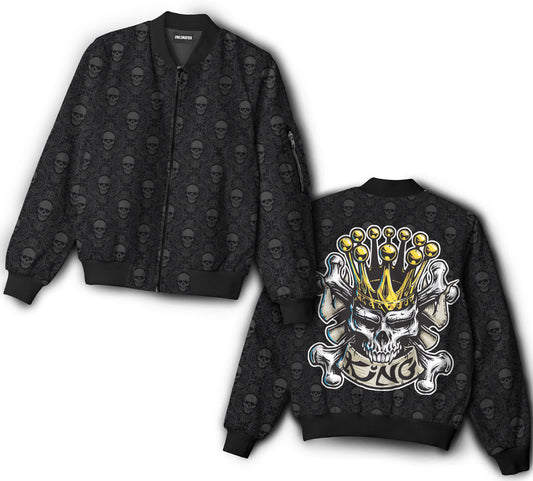 Bomber Jacket / S Skull i am king - Bomber jacket - BOMJ05TNH080921 - Owls Matrix LTD
