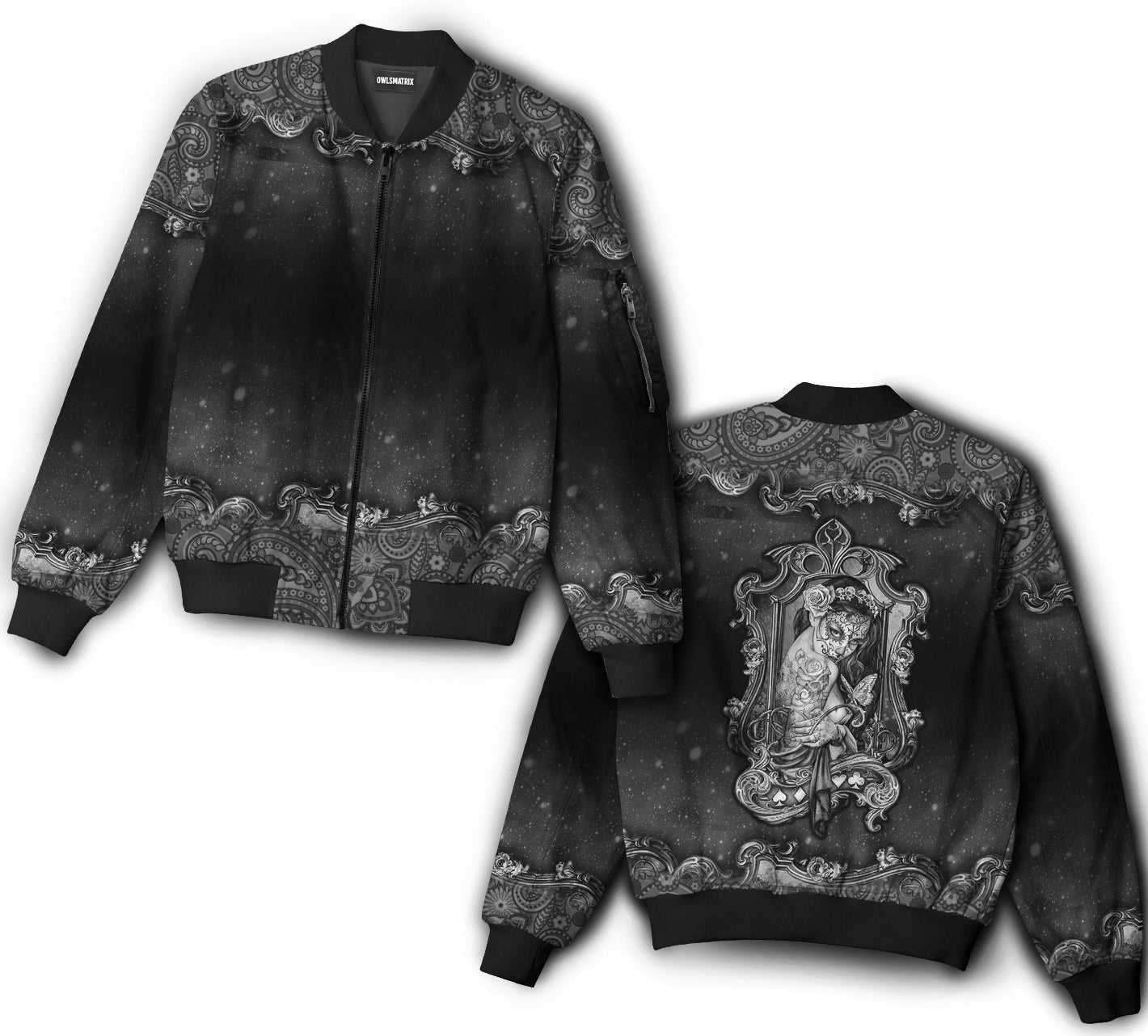 Skull girl loves tattoo - Bomber jacket - BOMJ01TNH140921-Owls Matrix
