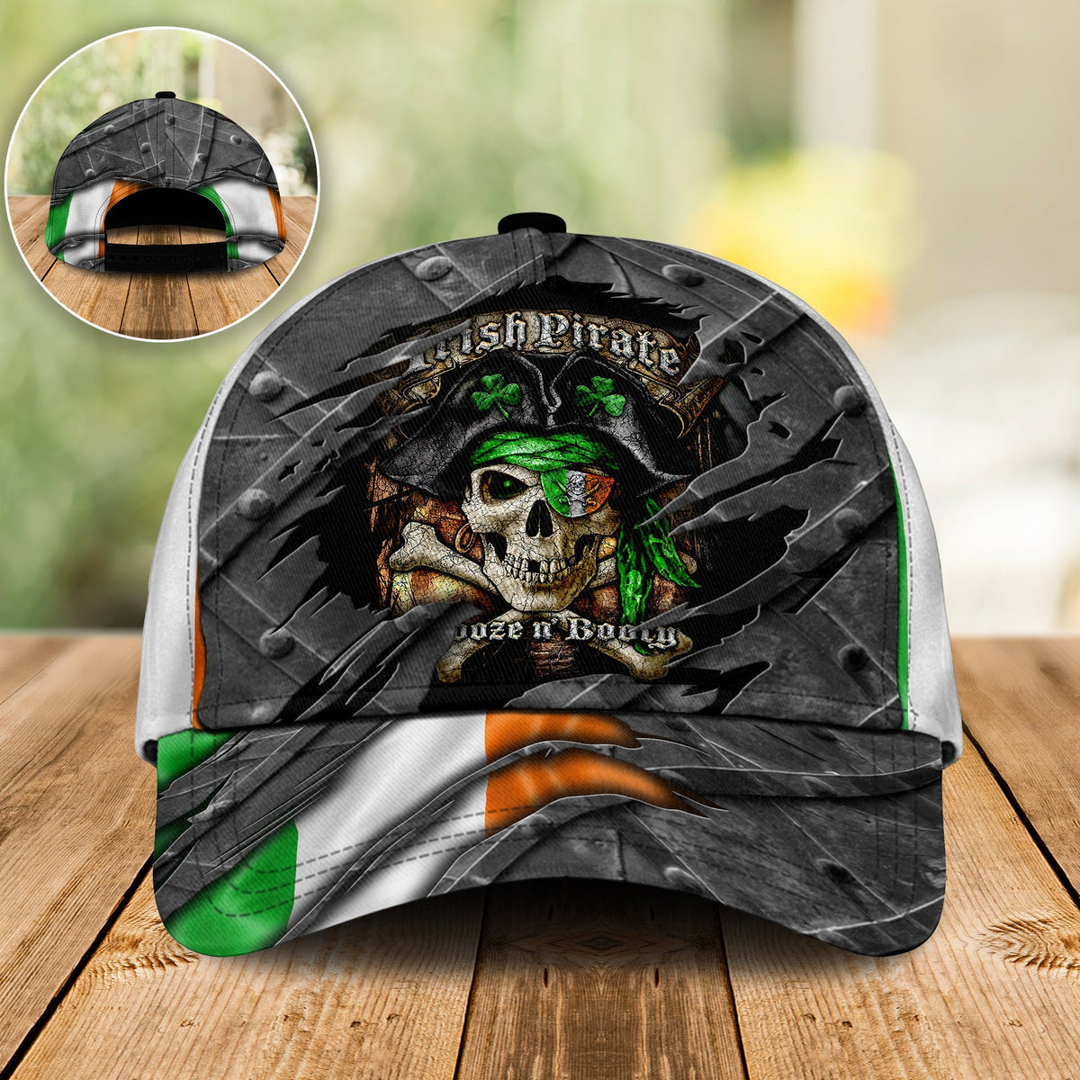 Irish Pirate Skull Scratch Classic Cap For Beach Outings Holidays And Thoughtful Everyday Style