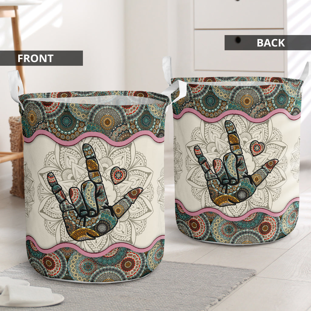 Asl Mandala Laundry Basket For Bathroom Bedroom Storage