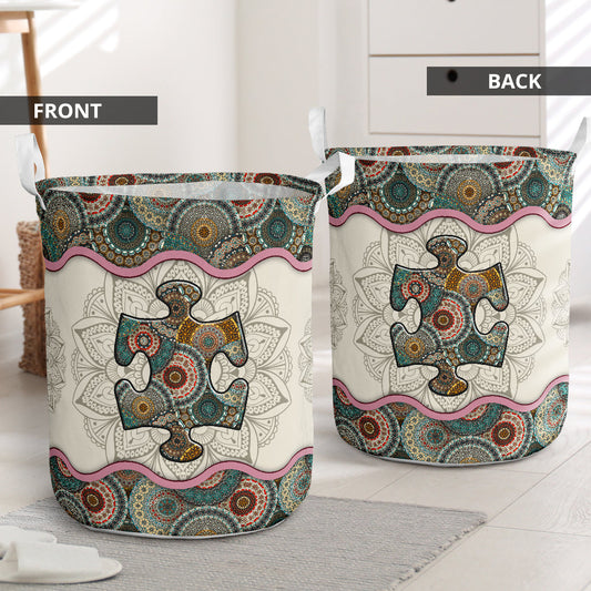 Amazing Autism Mandala Laundry Basket For Bathroom Bedroom Storage