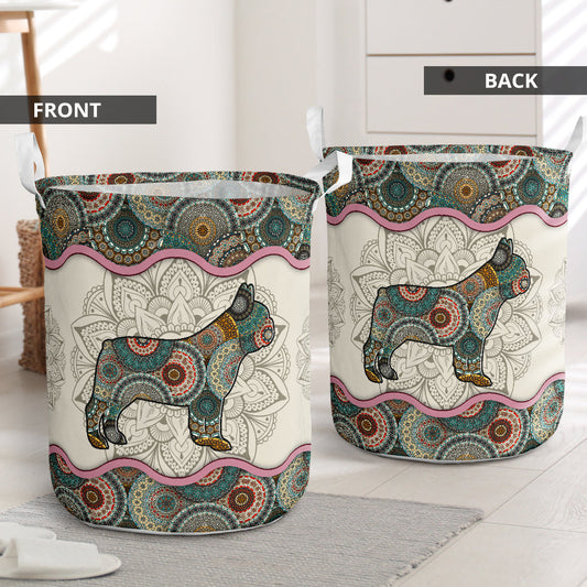 Bulldog Mandala Laundry Basket For Bathroom Bedroom Storage