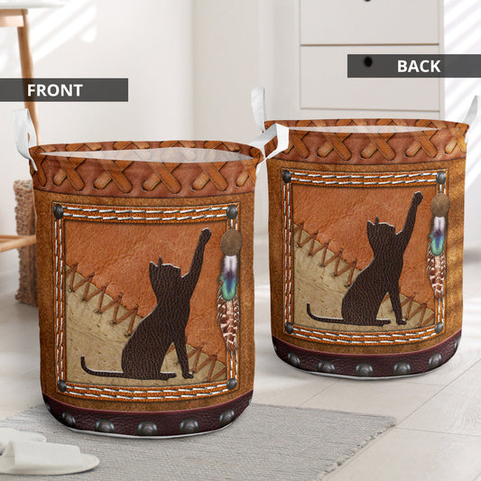 A Cute Cat Brown Laundry Basket For Bathroom Bedroom Storage