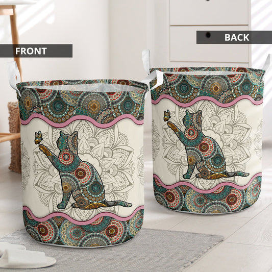 Cat Mandala Laundry Basket For Bathroom Bedroom Storage
