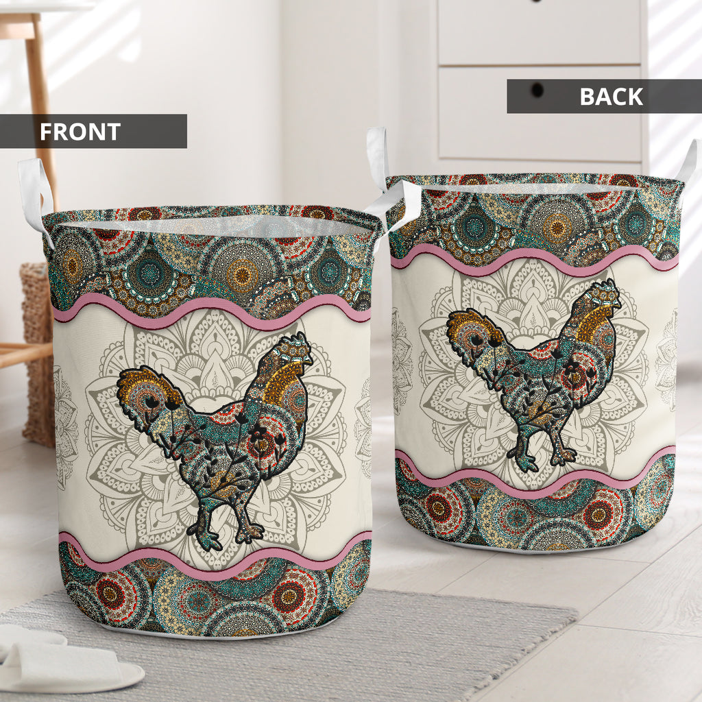 Chicken Mandala Laundry Basket For Bathroom Bedroom Storage