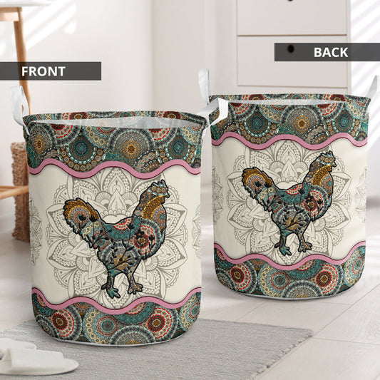 Chicken Mandala Laundry Basket For Bathroom Bedroom Storage