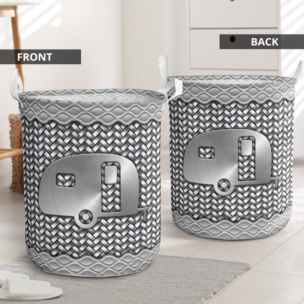 Awesome Camping Silver Laundry Basket For Bathroom Bedroom Storage
