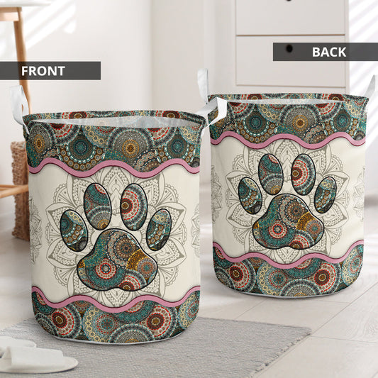 Cute Dog Mandala Laundry Basket For Bathroom Bedroom Storage