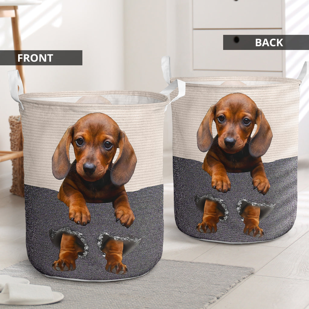 Small Size Small Cute Dachshund Hole Laundry Basket For Bathroom Bedroom Storage