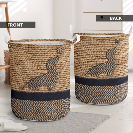 A Dachshund Rattan Laundry Basket For Bathroom Bedroom Storage