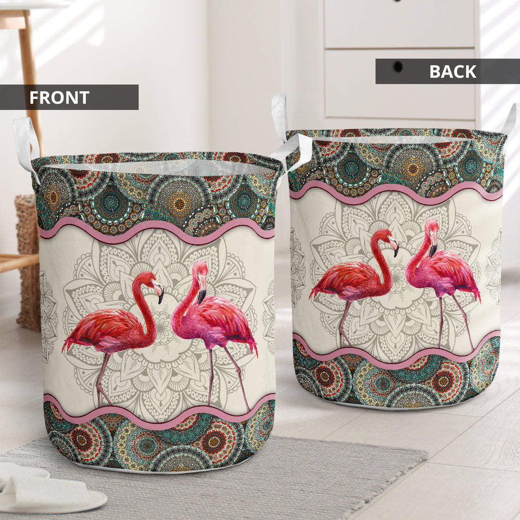 Flamingo Mandala Laundry Basket For Bathroom Bedroom Storage
