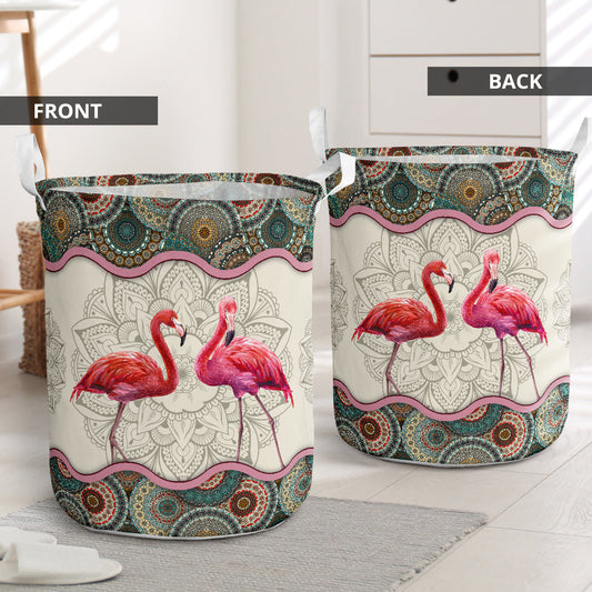 Flamingo Mandala Laundry Basket For Bathroom Bedroom Storage