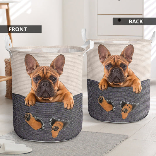 French Bulldog Hole Laundry Basket For Bathroom Bedroom Storage