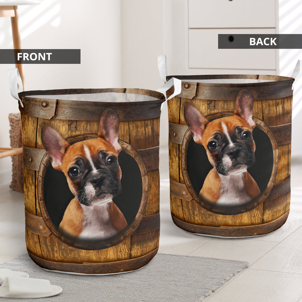 French Bulldog Hole1 Laundry Basket For Bathroom Bedroom Storage