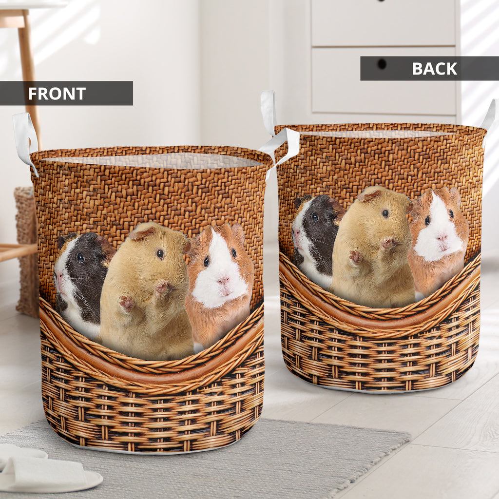 Cute Guinea Pig Wicker Laundry Basket For Bathroom Bedroom Storage