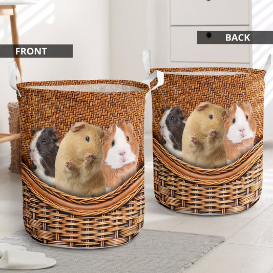 Cute Guinea Pig Wicker Laundry Basket For Bathroom Bedroom Storage
