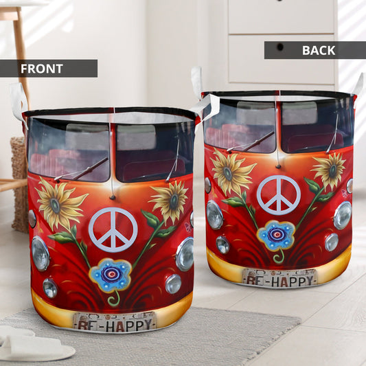 Hippie Red Van Laundry Basket For Bathroom Bedroom Storage
