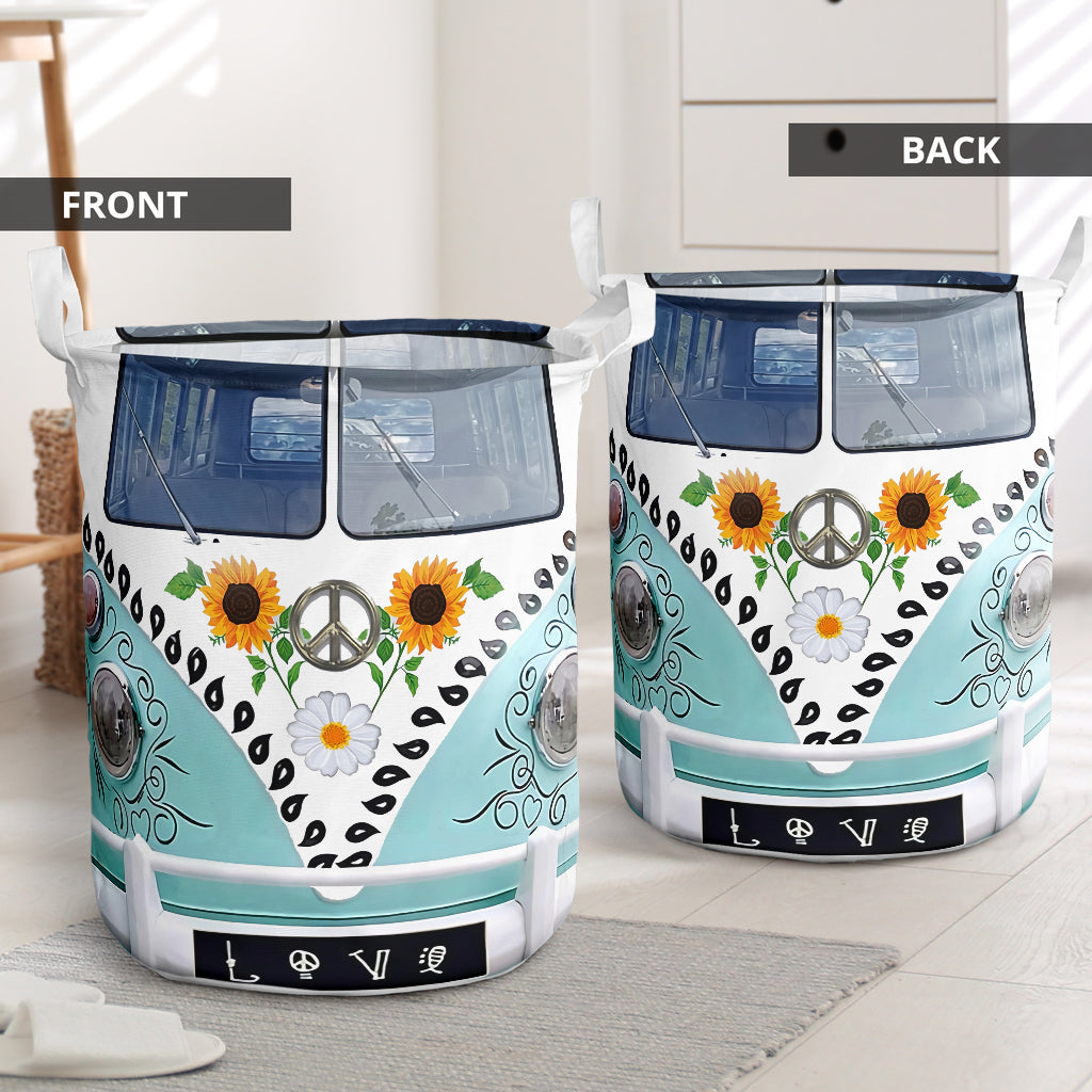 Fantastic Hippie Van Laundry Basket For Bathroom Bedroom Storage