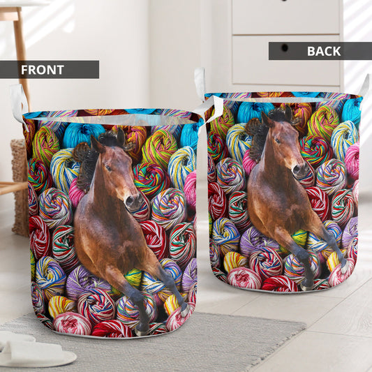 Cute Horse Laundry Basket For Bathroom Bedroom Storage