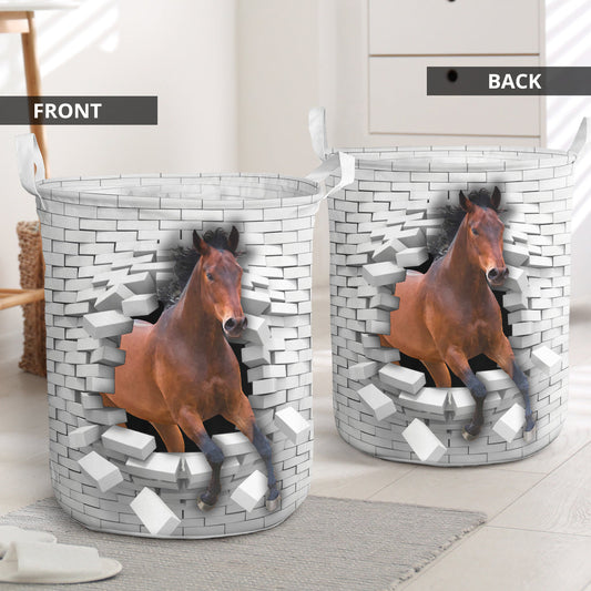 Horse Wall Break Laundry Basket For Bathroom Bedroom Storage