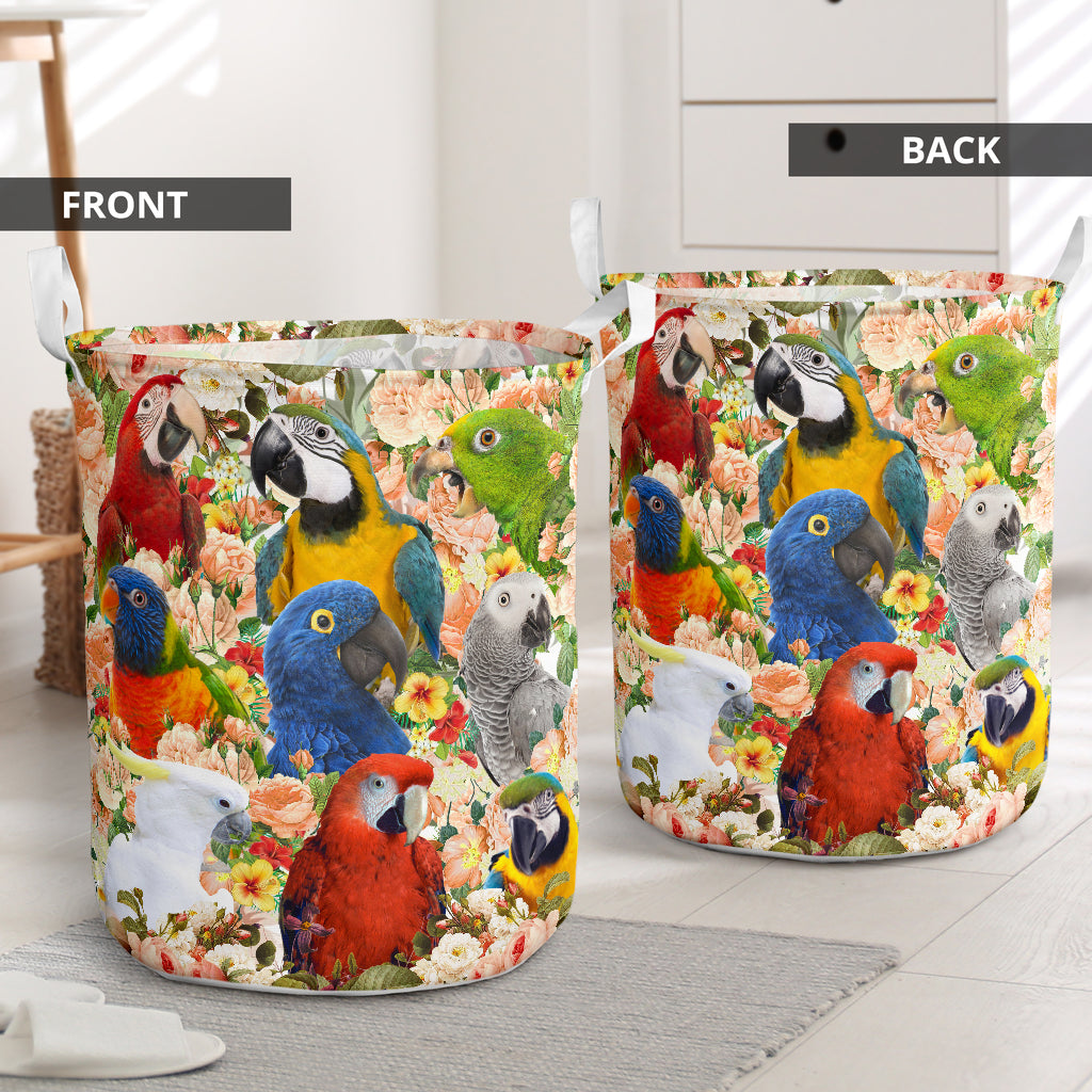 Parrot Tropical Laundry Basket For Bathroom Bedroom Storage