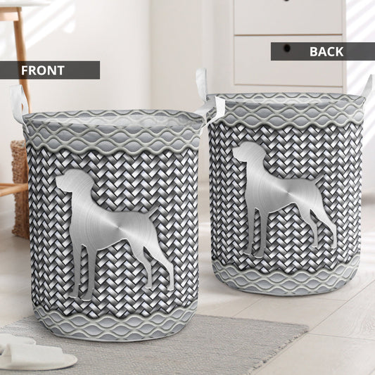 Vizsla Silver Wicker Laundry Basket For Bathroom Bedroom Storage