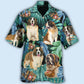 Tropical Saint Bernard Leaf Hawaiian Shirt For Beach Days, Coastal Adventures, And Thoughtful Gift Giving