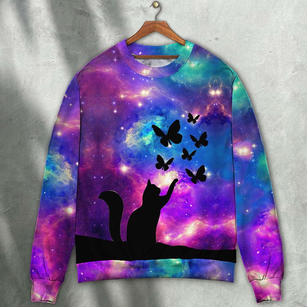 Cat And Butterfly Sweater For Animal Lovers Casual Wear Holidays And Thoughtful Gifting
