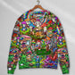 Hippie Mushroom Music Sweater For Festival Adventures Vacations And Relaxed Daily Styling