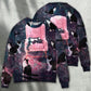 Cat On Pink Chair Sweater For Nature Inspired Fashion Events And Relaxed Everyday Comfort