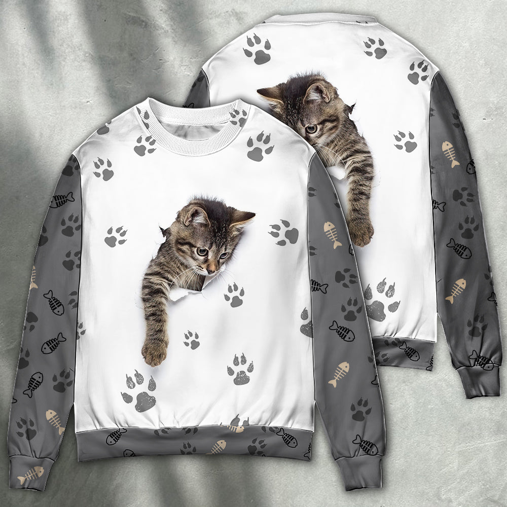 Little Baby Cat Soul Sweater For Animal Lovers Casual Wear Holidays And Thoughtful Gifting