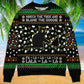 Black Cat Tree Mishap Funny Christmas Sweater For Festive Family Events Casual Wear And Holiday Gift Giving