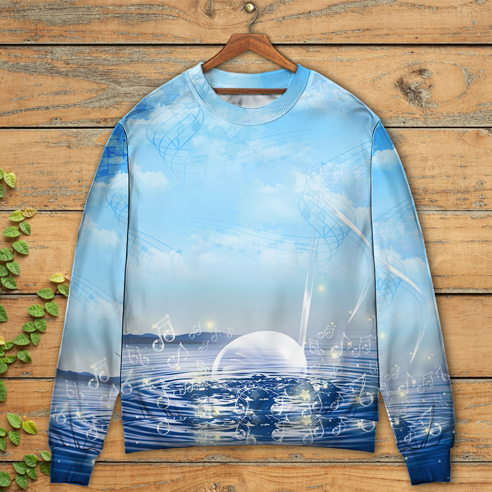 Music Sounds Of Nature Sweater For Rehearsals Weekend Outings And Expressive Casual Styling