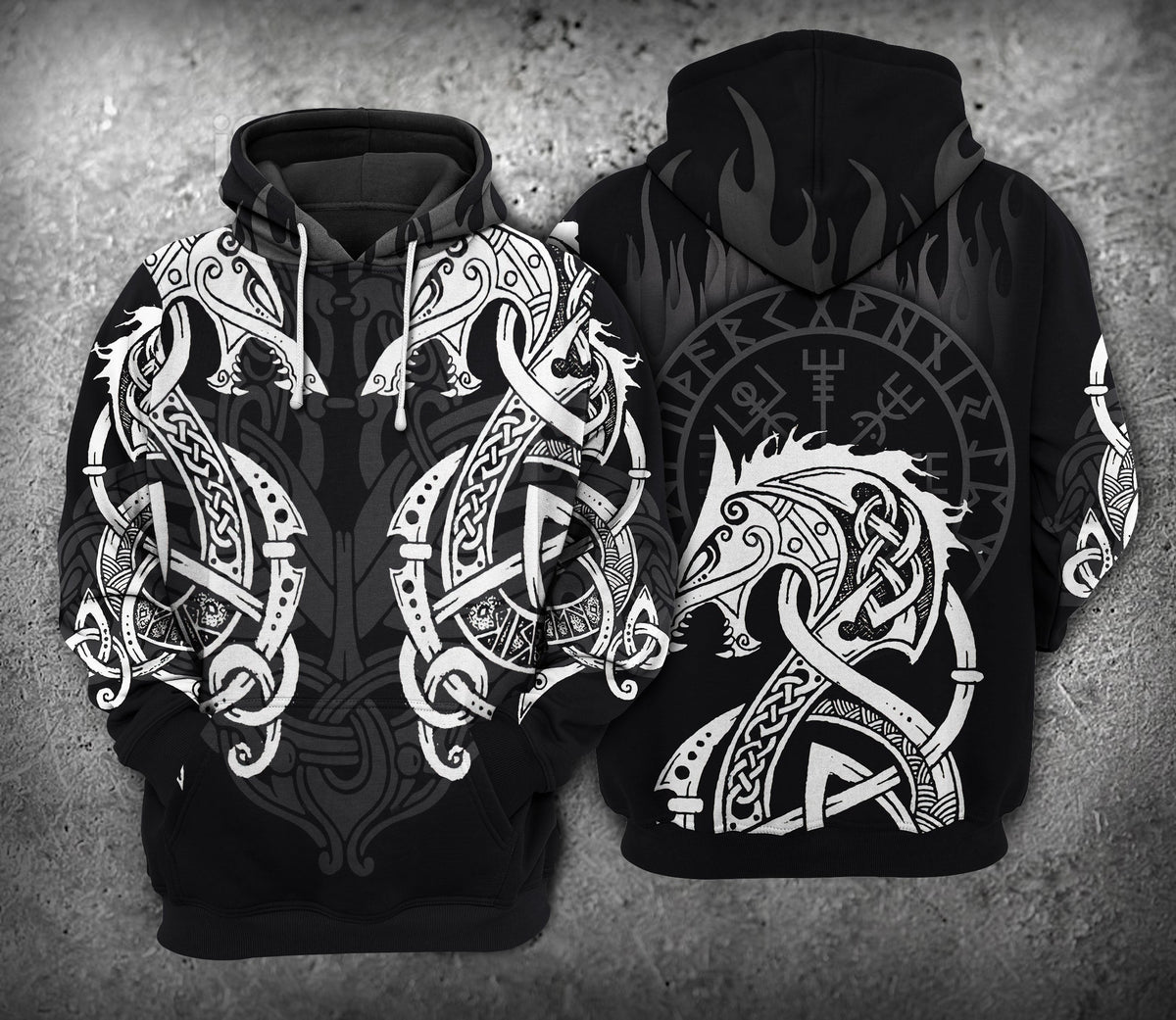 Fantasy Double Dragon Fire Hoodie For Fantasy Adventures Weekend Travel And Relaxed Outfits